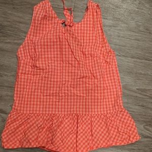 J Crew Factory gingham peplum top
